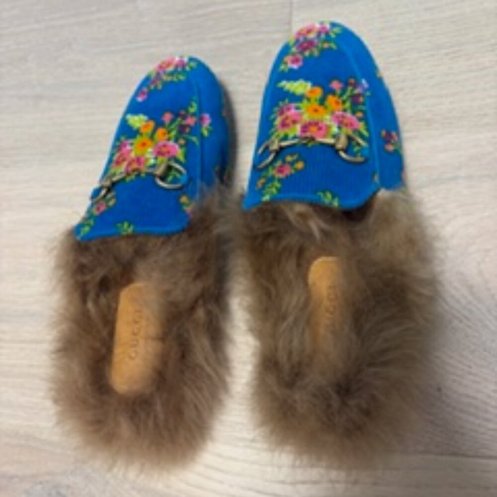 Gucci Fur-Lined Princeton Mules